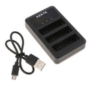 AZ16-1 Battery 3-Channel USB Charger for Xiaomi YI AZ16-1 AZ16-2 and Xiaomi Yi 4K, Yi 4K+ Action Camera