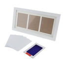 Baby Handprint Newborn Baby Frame Kit with Handprint Footprint Blue Ink Pad All-in-one Set Solid Wooden Polyester Lacquer