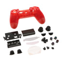 Cover Case Skin Set for Sony PS4 Pro Controller Button Set L2 R2 ABXY Thumb Grip Stick Cap White Plastic Sheets Red