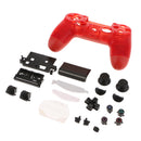 Cover Case Skin Set for Sony PS4 Pro Controller Button Set L2 R2 ABXY Thumb Grip Stick Cap White Plastic Sheets Red