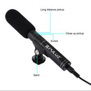 Camera Microphone Wired 3.5mm Jack Camcorder Video Recording Mic with Stand Wind-proof Sponge Indoors Outdoors Vocal Recording