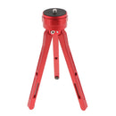 Heavy Duty 80kg Load Adjustable Complete Tripod for Mobile Phone DSLR Camera Camcorder DV Recorder 70mm-170mm Height with Rubber Foot Red