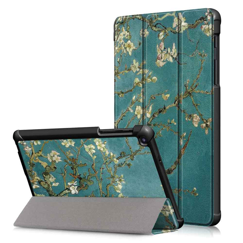 Tri-Fold Pringting Tablet Case Cover for Samsung Galaxy Tab A 8.0 2019 SM-P200 P205 Tablet - Apricot Blossom