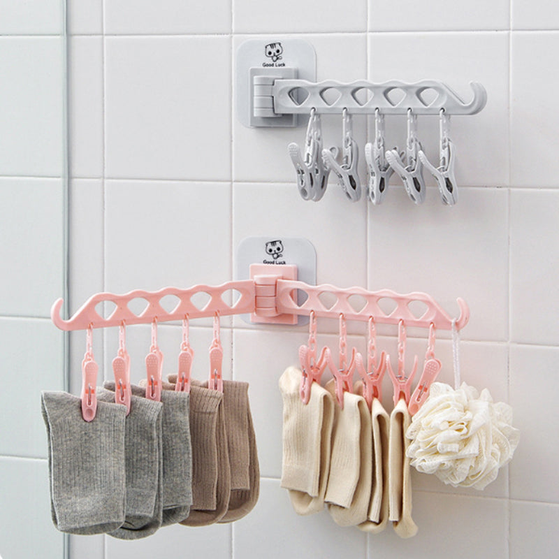 Foldable Laundry Clothes Peg Drying Rack Multifunctional Clothes Hanger Organizer Balcony Towel Sock Rack Hanger
