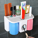Toothbrush Toothpaste Tumbler Holder Bathroom Accessory Shelf Rack Organiser Automatic Toothpaste Extruder Toothpaste Squeezer