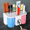 Toothbrush Toothpaste Tumbler Holder Bathroom Accessory Shelf Rack Organiser Automatic Toothpaste Extruder Toothpaste Squeezer
