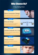 S19 TWS Hanging Ear Bone Conduction bluetooth 5.0 Sports Handsfree Earphone Headphones