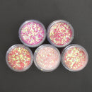 Pink Shining Mixed Glitter Powder Sequins Nail Art Decoration Dust Rose Red Mermaid Effect Ornaments