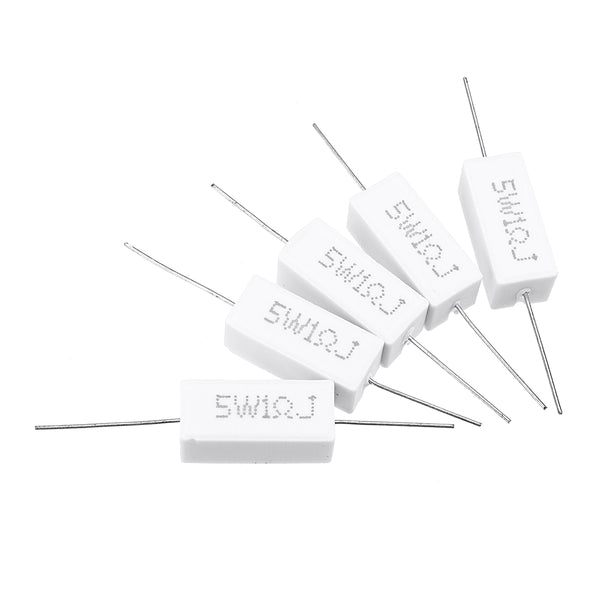 100pcs 5W 1 ohm 1R Ceramic Cement Resistor