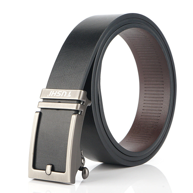 TUSHI 130cm Cowhide Leather Belt Quick Release Buckle Casual Business Belt Tactical Belts
