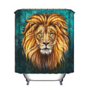 4 Pcs Bathroom Bath Mat Set Anti Slip Rugs Toilet Lid Cover Tiger Shower Curtain