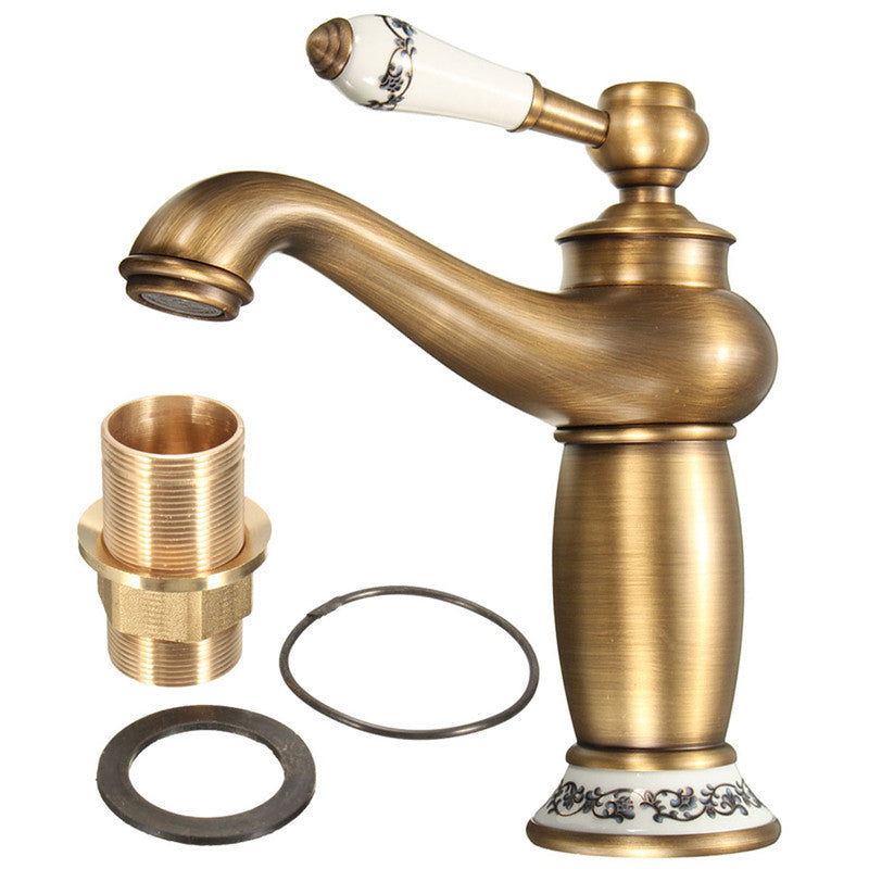 Bathroom Faucet Brass Basin Sink Faucet Contemporary Single Handle Water Taps Antique Bronze Finish