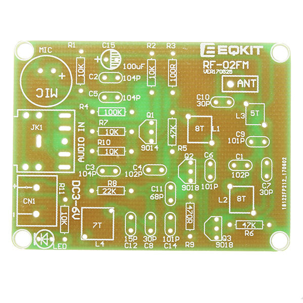 EQKIT FM Transmitter Kit RF-02 Wireless Microphone Parts MP3 Repeater Micro Transmitter