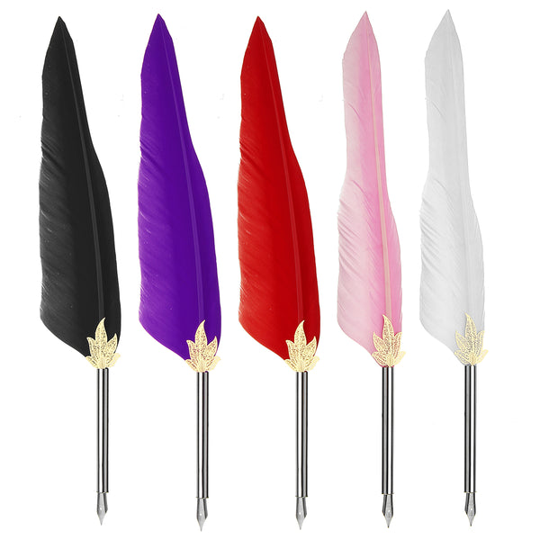 Retro Quill Feather Dip Pen Goose Vintage Writing Calligraphy Pen Fountain Pen Nib Set Gift School Office Supplies