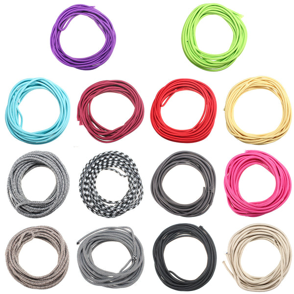 10M Vintage Colorful Twist Braided Fabric Cable Wire Electric Pendant Light Accessory