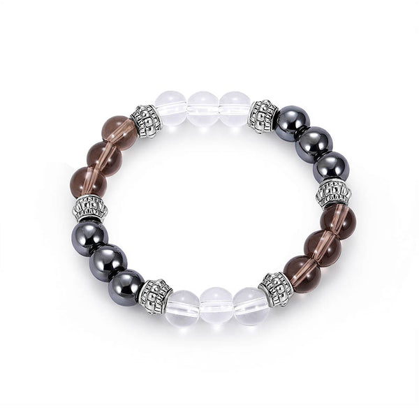 Trendy 8mm Buddha Beads Bracelet Natural Stone Casual Gradient Beaded Bracelet for Men Gift