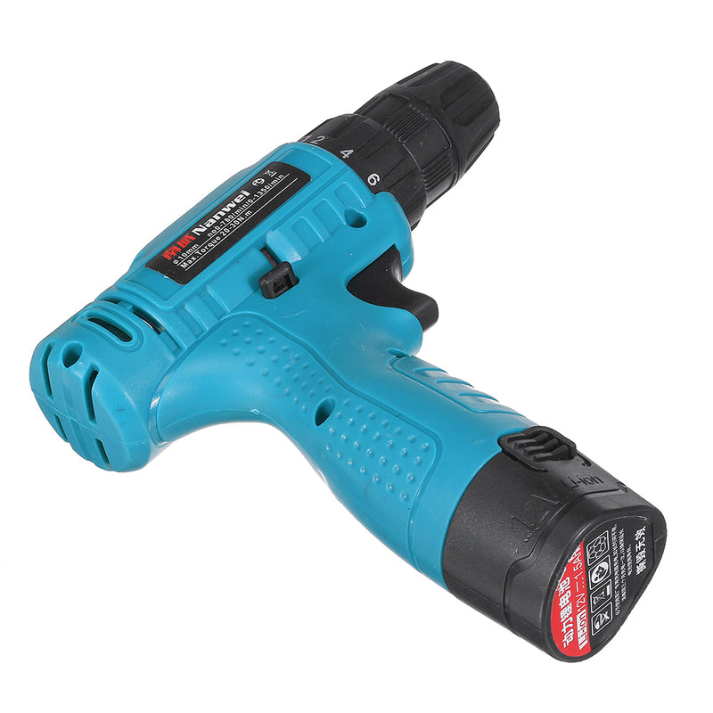 12V Cordless Drill Set Lithium Rechargeable Electric Impact Hand Drill Chuck + 8 Drill Bits+Battery