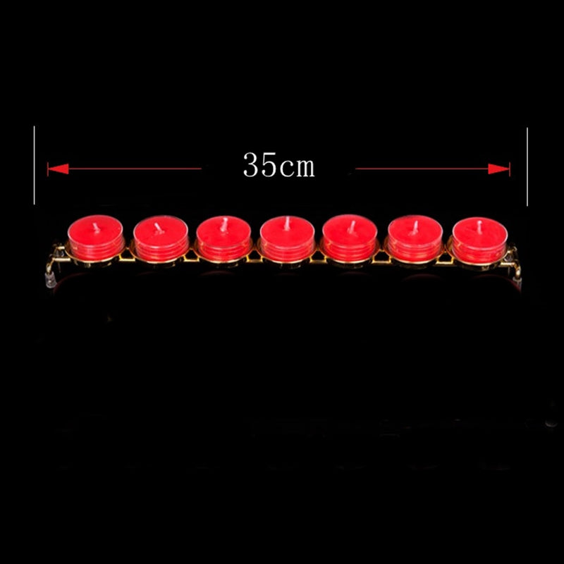 One Row Seven Star Candle Holder Butter Lampholder Candlestick Ghee Candler Rack for Buddhism Pray Use