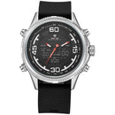 WEIDE 6306 Dual Display Digital Watch Cosy Silicone Strap Alarm Calendar Luminous Sport Watch