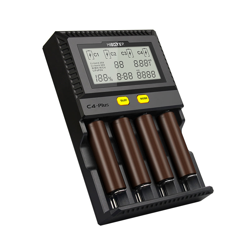 Miboxer C4-Plus LCD Display Fast Charging Smart Battery Charger For AA AAA 18650 26650 21700 16340