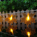EU Plug 30LEDs Warm White Maple Leaves Fairy String Light for Christmas AC220V