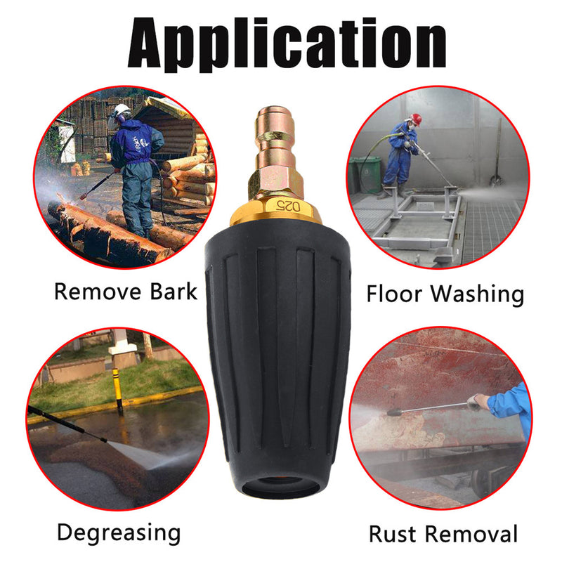 3600 PSI High Pressure Washer Rotating Turbo Head Nozzle Spray Tip 2.5-4 GPM