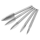 HILDA 3mm Shank 5Pcs 3-8mm Milling Cutters White Steel Three Blades Wood Carving Knives