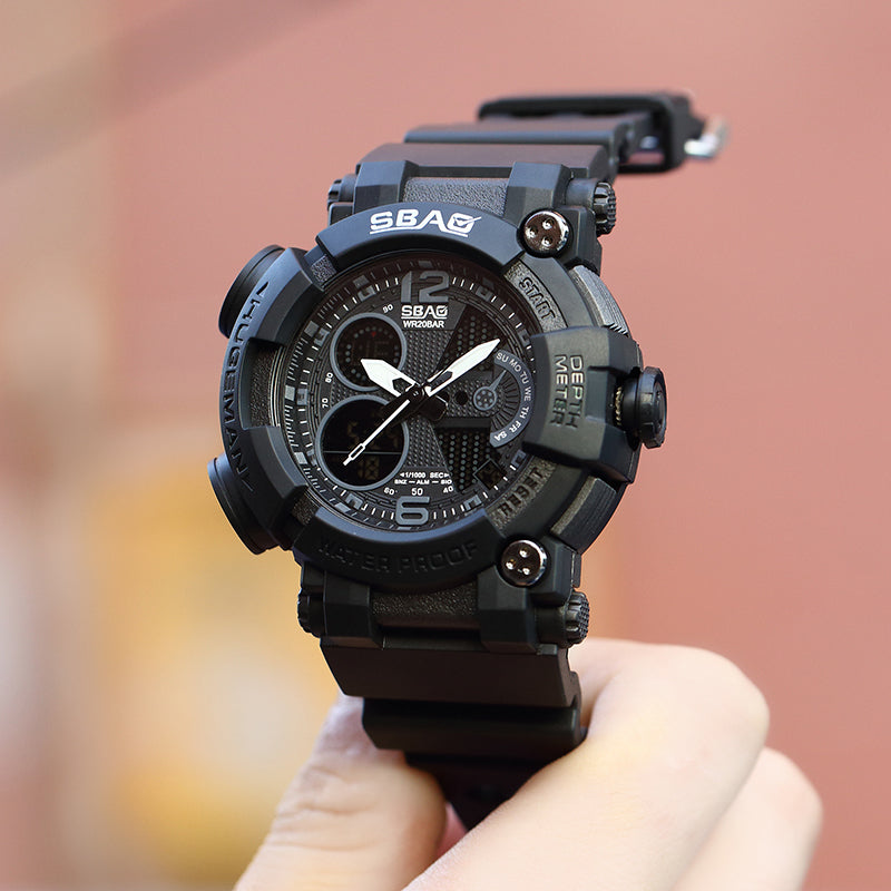 SBAO S-8019-2 Dual Display Digital Watch Luminous Display Alarm Calendar Stopwatch Sport Watch
