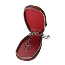 Key Case Genuine Leather Car Smart Key Chain Holder Metal Hook and Keyring Zipper Bag