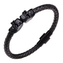 Domineering Woven Magnetic Buckle Men's Leather Bracelet