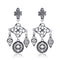 Vintage Ear Drop Earrings Hollow Rhombus Geometric Moon Star Pattern Earring for Women