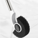 Stainless Steel Handle Toilet Brush Holder Floor-standing Cleaning Brushes Head with Magnet Base Bathroom Accessories Set