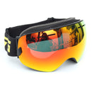 Motorcycle Ski Goggles Anti Fog UV Protection Dual-Lens Off-Road Snowboard Black Frame