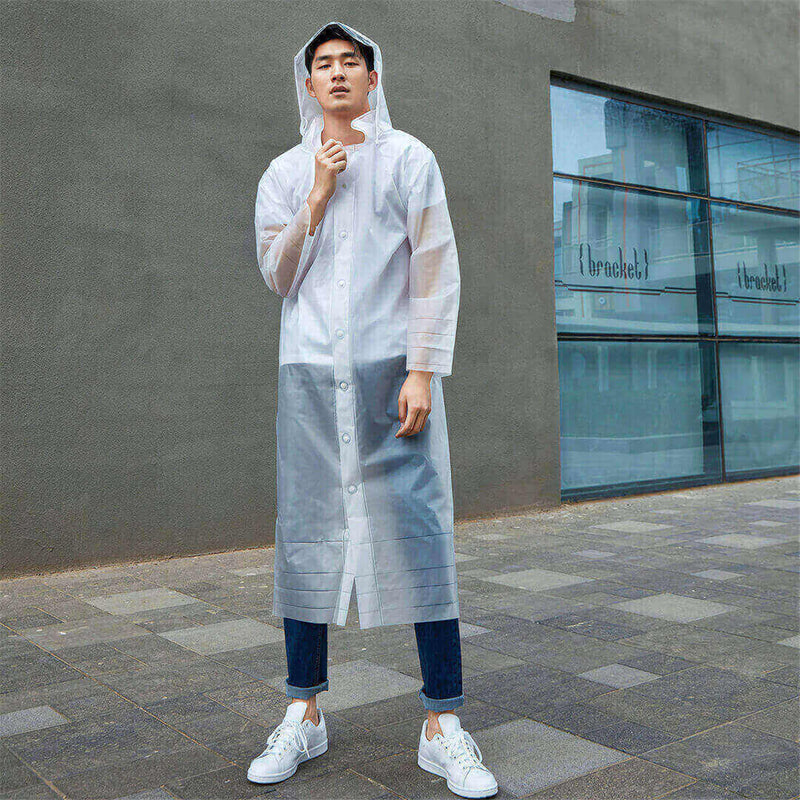 Frosted Transparent Rain Coat Raincoat With Detachable Hat Casual Cut For Men And Women from xiaomi youpin