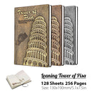 Leaning Tower of Pisa Diary Book Vintage Leather Fashion Notebook Lined Paper 128 Sheets 256 Pages