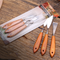 3Pcs Stainless Steel Oil Painting Scrapers Wood Handle Oil Painting Shovel Art Supplies Oil Paint Pigment Mixing Palettes Tools