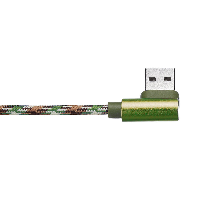 APPACS Camouflage Micro USB to USB Double 90 Dregee Right Angle Tablet Cable 1M