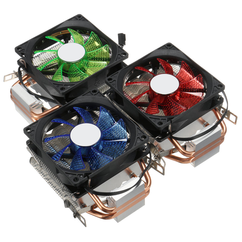 9cm LED 3 Pin CPU Cooling Fan Cooler Heat Sink For Intel LAG/1155/1156 AMD 754/AM2/AM2+AM3/FM1