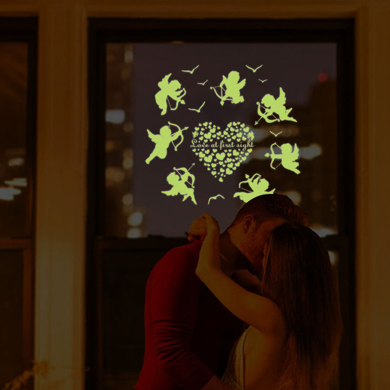 Cupid Wall Sticker Glow In The Dark Luminous Fluorescent Baby Wall Stickers Home Decor Decals