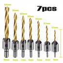 7pcs 3-10mm Countersink Drill Bit Carpentry Woodworking Boring Tool Round Shank With Hex Key