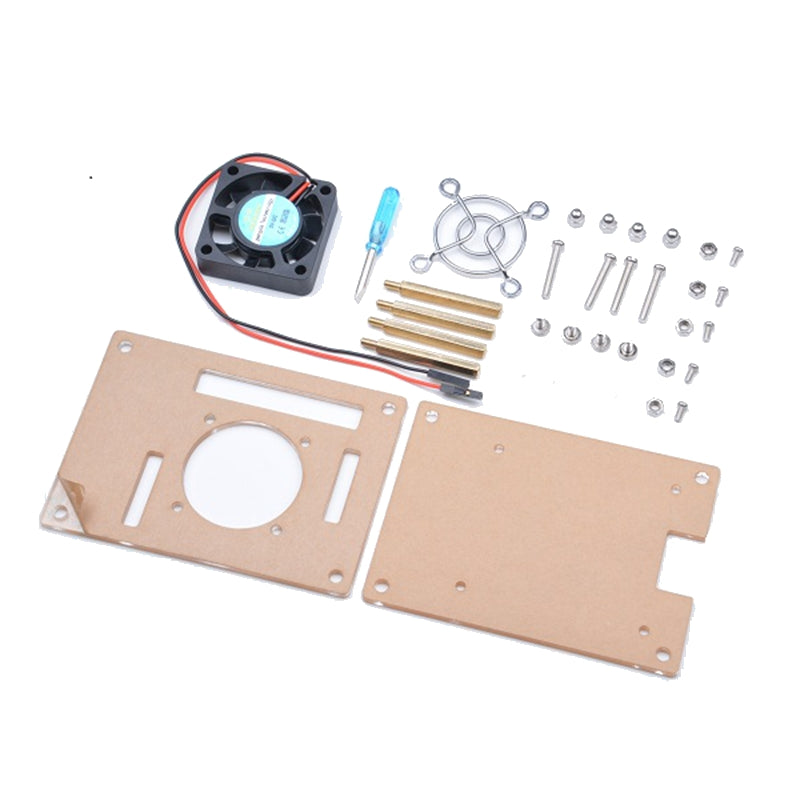 Transparent Acrylic Case + Cooling System External Fan + Screwdriverr Tool For Raspberry Pi 4/3/2/B/B+