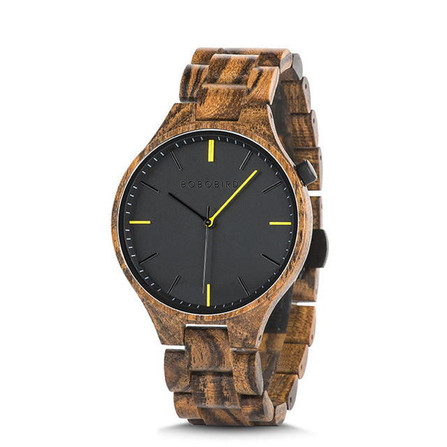 BOBO BIRD S27 Casual Style Men Wrist Watch Wooden Creative Quartz Watches