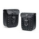 Universal Motorcycle Rivet Luggage Side Saddlebags Tool Bag For Harley Honda Black
