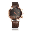 Elegant Fruit Apple Tree PU Leather Band Women Quartz Wrist Watch