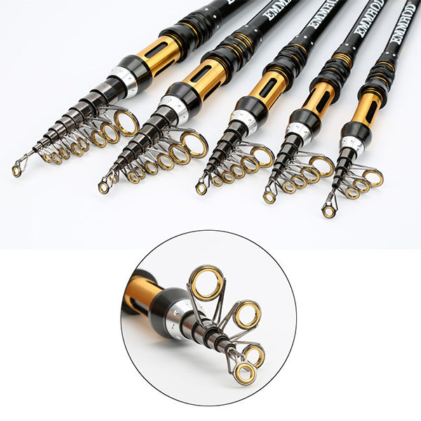 ZANLURE Mini Carbon Fiber Telescopic Fishing Rod Portable Folding Sea Fishing Rod 1.5M-2.7M