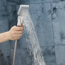 Square Hand Shower Head Hand-held Spray Mixer Set Head & Hose & Bracket Kits Bathroom