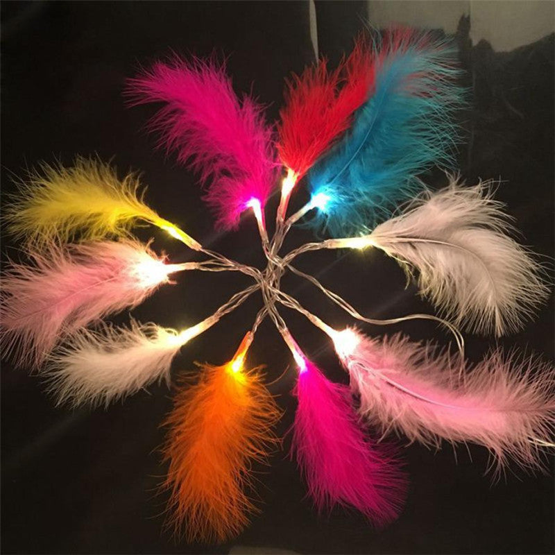 KCASA 1.2M 10 LED Feather String Lights Christmas Tree Pendant Lamps DIY Party Decoration