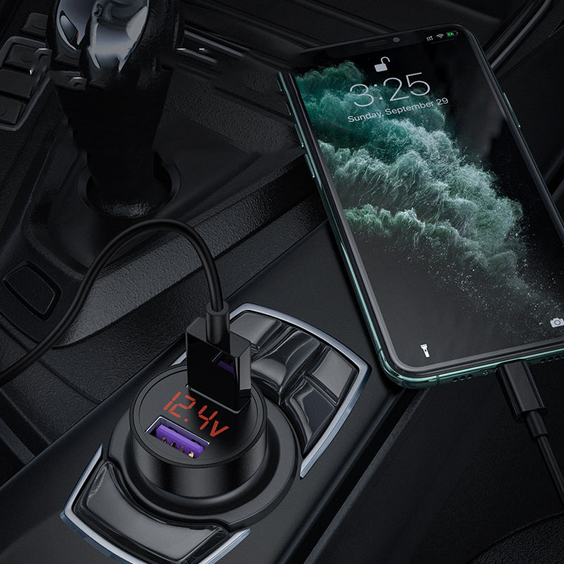 KUULAA 27W 5A Dual QC3.0 LED Display Dual USB Output Car Charger for iPhone 11 Xiaomi Redmi K30 for Samsung S10 Huawei SCP