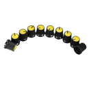 50Pcs Yellow Plastic For Rotary Taper Potentiometer Hole 6mm Knob