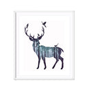 Miico Hand Painted Oil Paintings Simple Style-A Side Face Deer Wall Art For Home Decoration Painting